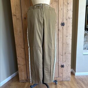 Women’s olive Pants with White Stripe
